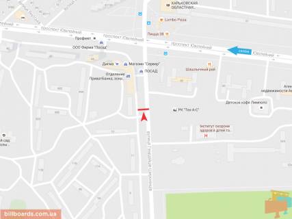 Билборд B в Запорожье Гвардейцев Широнинцев ул., 15/46 схема