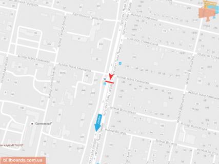 Билборд B в Запорожье Льва Ландау пр-т, 148 +  Ивана Камышева ул., из центра схема