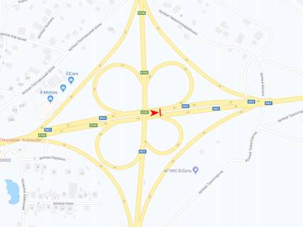 Билборд A в Песочине, 3х6  Полтавський шлях вул. - Окружна дорога, в центр схема