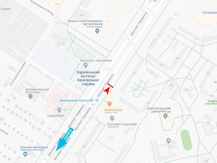 Білборд, Бігборд (Борд)  A у Дніпро (Дніпропетровськ), 3х6  Перемоги пр-т, 54, з центру схема