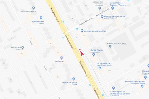 Билборд A в Днепр (Днепропетровск), 3x6  Запорізьке шосе, 35 - Космічна вул., 53А схема
