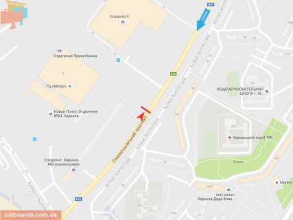 Билборд B в Запорожье Архитекторов ул., 22, из города схема