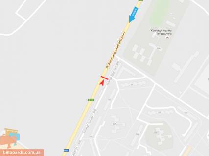 Билборд A в Запорожье Архитекторов ул., напротив дома №32, из города схема