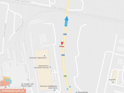 Билборд A в Запорожье Выезд в г. Харьков рынок Лоск. Песочин - Харьков, из города схема