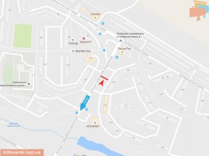 Билборд A в Запорожье Гвардейцев Широнинцев кл., 108, из центра схема