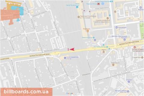 Скроллер A в Запорожье Полтавский шлях ул. - Верховский пер., из центра - 166016 схема