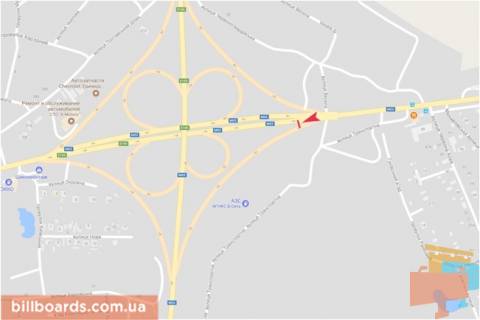 Билборд B в Запорожье Полтавский шлях ул. - Транспортная ул.,из центра схема
