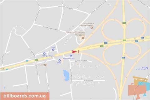 Билборд A в Запорожье Полтавский шлях ул. - Окружная ул., в центр схема