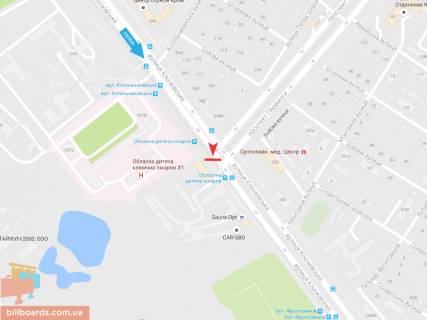 Билборд A в Запорожье Клочковская ул., 337 в центр схема