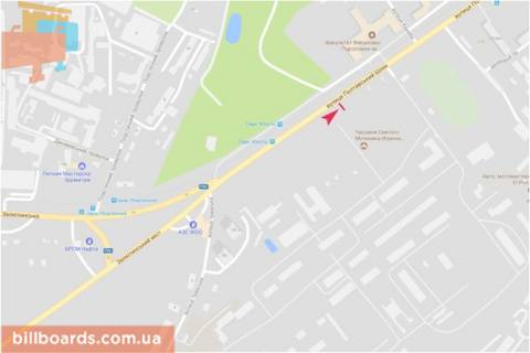 Билборд A в Запорожье Полтавский шлях ул., 192, в центр схема