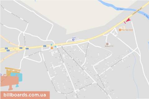 Билборд B в Запорожье Полтавский шлях ул., 207-а, из центра схема