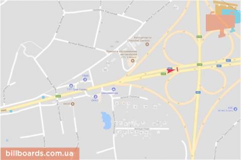 Билборд A в Запорожье Полтавский шлях ул. - Окружная дорога (2), в центр схема