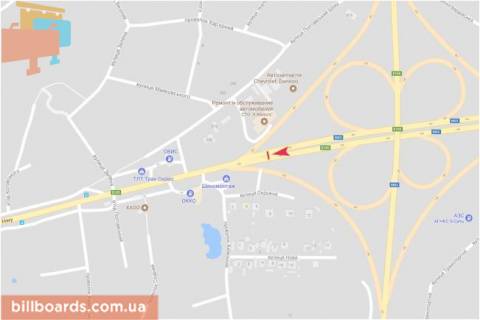 Билборд B в Запорожье Полтавский шлях ул. (3), из центра схема