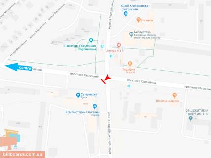 Призма B в Запорожье Юбилейный пр-т - Гвардейцев Широнинцев ул., 15/46, в центр (VIP) - 166135 схема