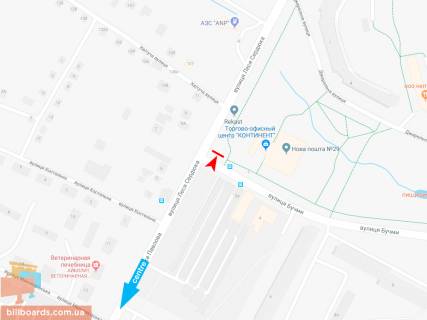 Призматрон, Призма A у Харкові, 3х6  Леся Сердюка (Командарма Корка) вул. - Бучми (Уборевича) вул., 1-Б, з центру - 165959 схема