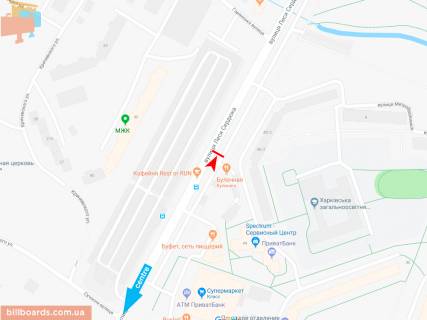 Билборд A в Запорожье Леся Сердюка ул., 48, из центра (МЖК Интернационалист) схема