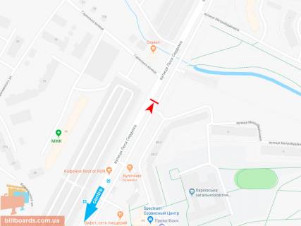 Билборд A в Запорожье Леся Сердюка ул., 48/2, из центра (МЖК Интернационалист) схема