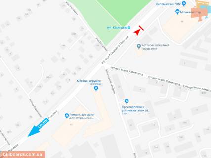 Билборд A в Запорожье Івана Сошенка (Академіка Павлова) ул., 88 (1), из центра (ост.Камышева) схема