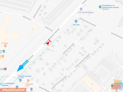 Билборд A в Запорожье Івана Сошенка (Академіка Павлова) ул., 128, из центра схема