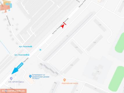 Билборд A в Запорожье Івана Сошенка (Академіка Павлова) ул., 132 (2), из центра схема