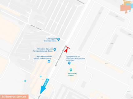 Билборд A в Запорожье Івана Сошенка (Академіка Павлова) ул., 162 (1), из центра (Солли-Плюс) схема