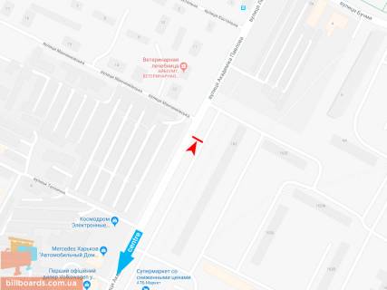 Билборд A в Запорожье Івана Сошенка (Академіка Павлова) ул., 162 (2), из центра схема