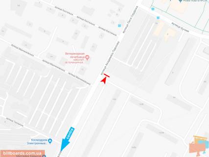 Билборд A в Запорожье Івана Сошенка (Академіка Павлова) ул., 164, из центра схема