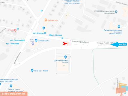 Бэклайт A в Запорожье Героев Труда ул., 2-В, из центра (VIP) (ост. Жилярди) схема