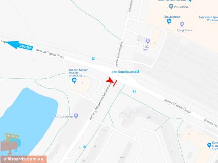 Призма A в Запорожье Героев Труда ул. - Барабашова ул., из центра (VIP) - 165609 схема