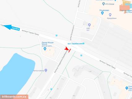 Призма A в Запорожье Героев Труда ул. - Барабашова ул., из центра (VIP) - 165610 схема