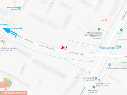 Білборд, Бігборд (Борд)  B у Запоріжжі Героев Труда ул., 25/71, из центра схема