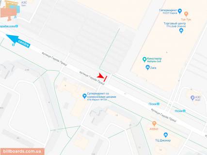 Билборд B в Запорожье Героев Труда ул., 7 (3), из центра (VIP) (Караван) схема