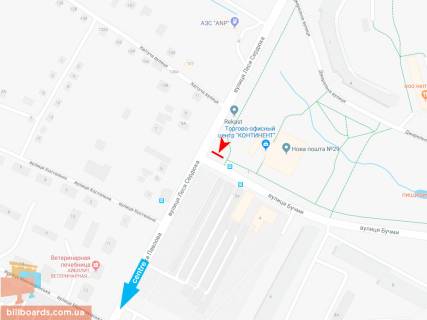 Призматрон, Призма B у Харкові, 3х6  Леся Сердюка (Командарма Корка) вул. - Бучми (Уборевича) вул., 1-Б, в центр - 165962 схема