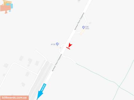 Билборд B в Запорожье Леся Сердюка ул., 68 (напротив АГЗС), в центр схема