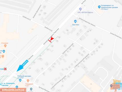Билборд B в Запорожье Івана Сошенка (Академіка Павлова) ул., 128, в центр схема