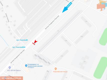 Билборд B в Запорожье Івана Сошенка (Академіка Павлова) ул., 132 (1), в центр (ост. Пешкова) схема