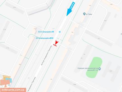 Билборд B в Запорожье Івана Сошенка (Академіка Павлова) ул., 140 (3), в центр схема
