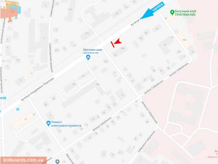 Билборд B в Запорожье Івана Сошенка (Академіка Павлова) ул., 36, в центр (15-я больница) схема