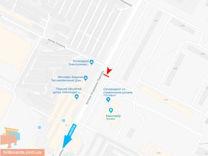 Билборд B в Запорожье Івана Сошенка (Академіка Павлова) ул., 162 (1), в центр (Солли-Плюс) схема