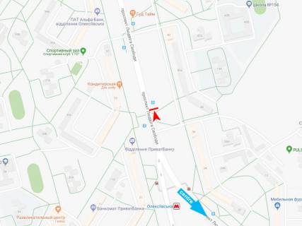 Билборд A в Харькове, 3х6  Людвіга Свободи пр-т, 40-А, з центру схема