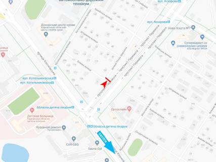 Билборд B в Харькове, 3х6  Перемоги пр-т - Бойова вул., з центру схема