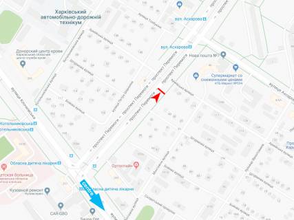 Билборд A в Харькове, 3х6  Перемоги пр-т - Армійська вул., з центру схема