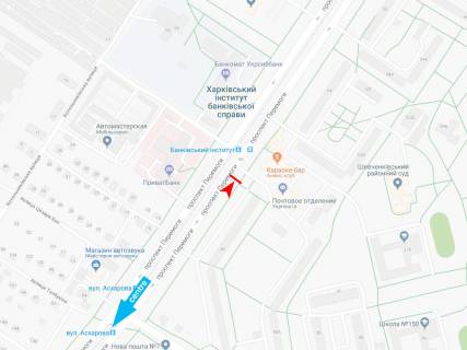 Билборд A в Харькове, 3х6  Перемоги пр-т, 50-Б, з центру схема