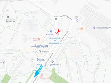 Білборд, Бігборд (Борд)  A у Харкові, 3х6  Перемоги пр-т, 77, в центр схема