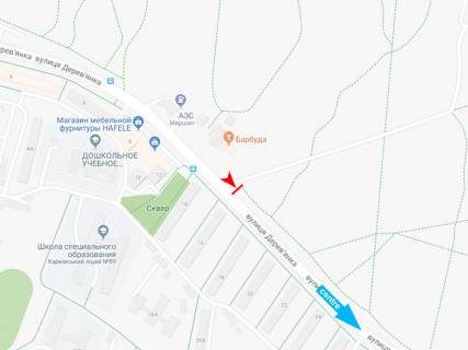 Призма B в Харькове Деревянко ул. (напротив д. № 16), в центр - 185697 схема