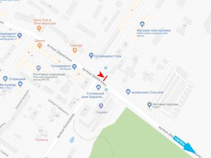 Скроллер B в Харькове Деревянко ул., 17 - Балакирева ул., VIP, в центр - 185715 схема
