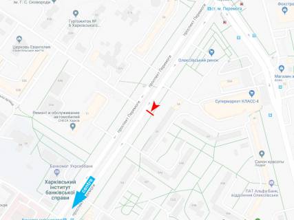 Билборд B в Харькове, 3х6  Перемоги пр-т, 56, в центр схема