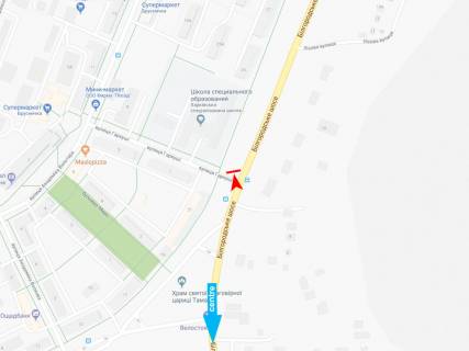 Білборд, Бігборд (Борд)  B у Харкові, 3х6  Академіка Курчатова пр-т, 23 - Гаркуші Ілллі вул., з центру схема