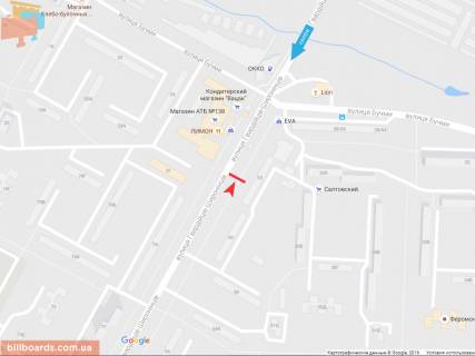 Билборд A в Запорожье Гвардейцев Широнинцев ул. – Бучмы  ул., из центра схема