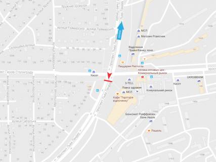 Видеоборд B у Харкові, 6x3  просп. Льва Ландау (50-річчя СРСР) + Байрона (Героїв Сталінграда) пр-т, 136д, з центру (гіпермаркет "Клас", "Комунальний Ринок") - 457657 схема